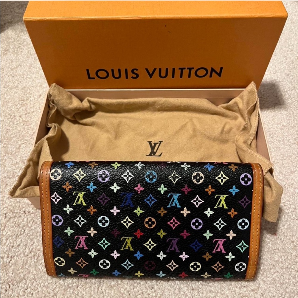 Louis Vuitton Murakami Black Multicolor Wallet - Picture 3 of 11